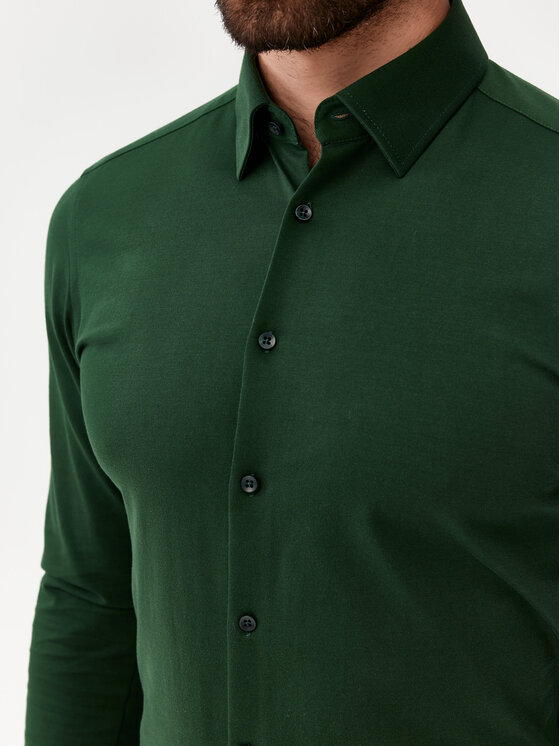 Evenemen Evenemen Koszula Stickat Zielony Slim Fit