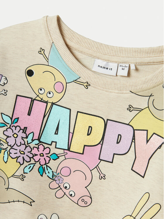 NAME IT NAME IT Bluza Fira Peppa 13240631 Beżowy Regular Fit