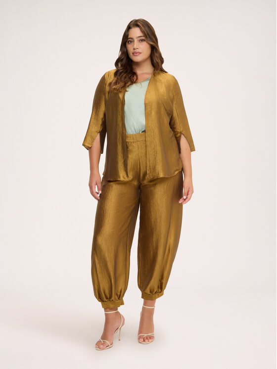Fiorella Rubino Fiorella Rubino Giacca da abito R015T001389N028 Oro Boxy Fit