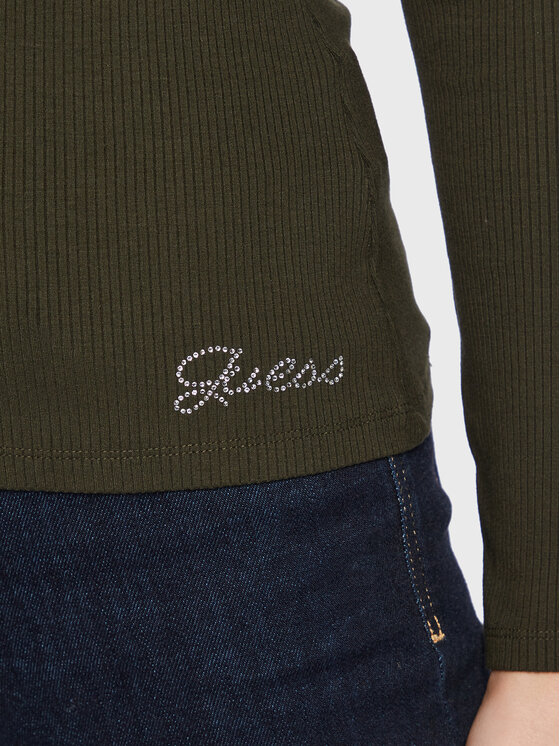 Guess Guess Särkpluus Karlee Jewel W2YP46 KBCO2 Roheline Slim Fit