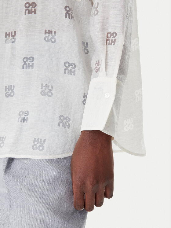 HUGO HUGO Cămașă Essence 50531562 Alb Oversize