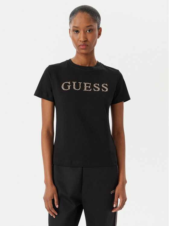 Guess Tricou V6RI20 J1314 Negru Regular Fit