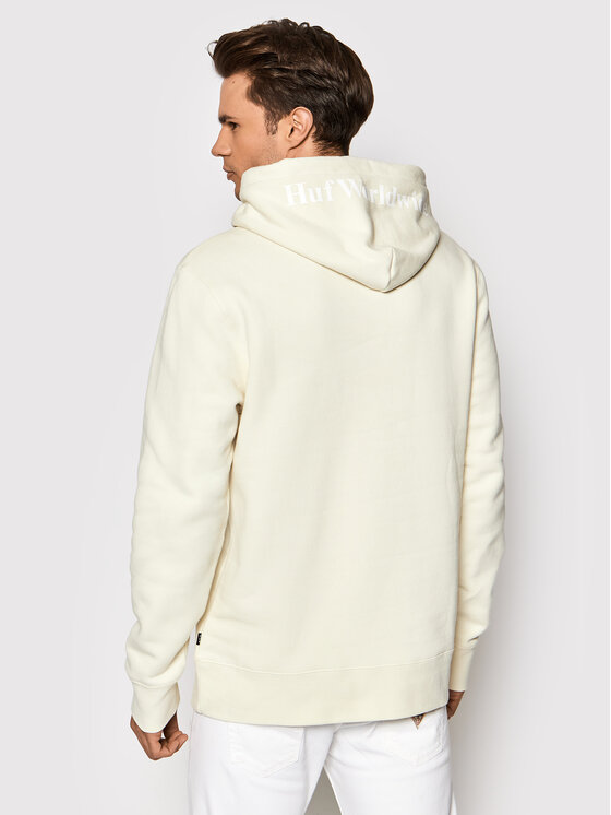 HUF HUF Bluza Essentials Box Logo PF00098 Beżowy Regular Fit