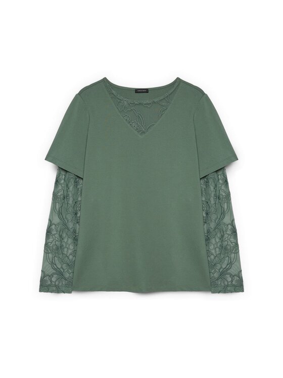 Fiorella Rubino Fiorella Rubino T-shirt G08KL009087N025 Verde Regular Fit
