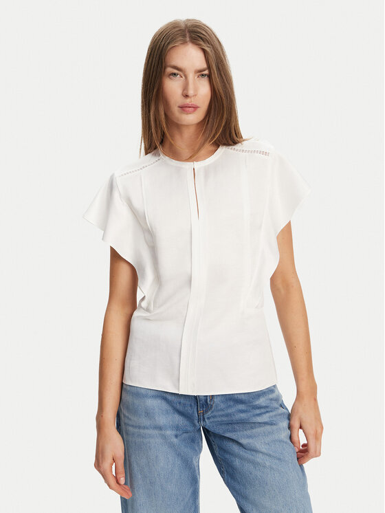 BOSS BOSS Bluse Beliniara 50540635 Weiß Regular Fit