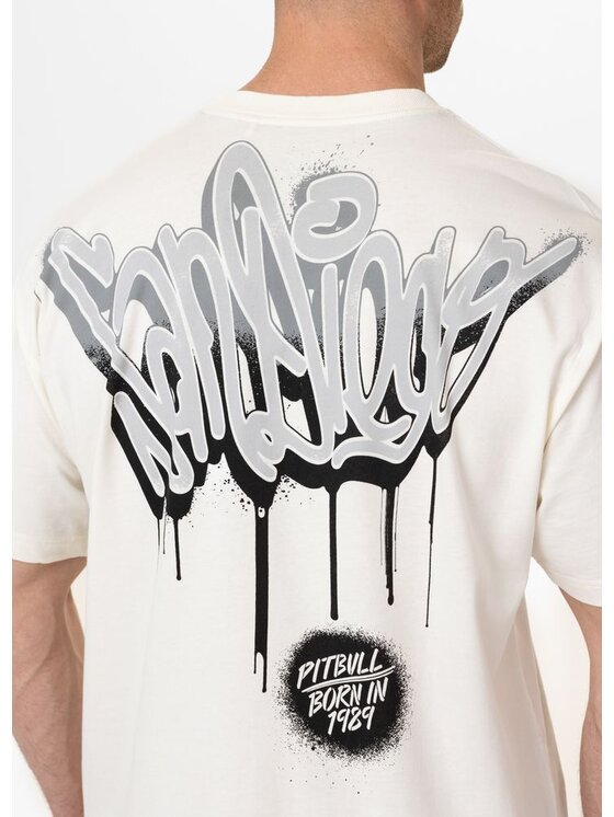 PITBULL PITBULL T-Shirt GRAFFITI Biały Regular Fit