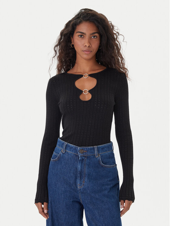 Fracomina Fracomina Sweater FS25WT7021K501Q7 Fekete Slim Fit