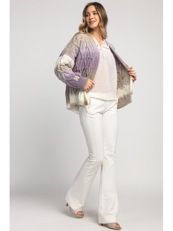Fobya Fobya Kardigan F1972 Beżowy Basic Fit