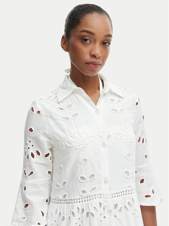 Iconique Iconique Vestito chemisier IC25-005 Bianco Relaxed Fit