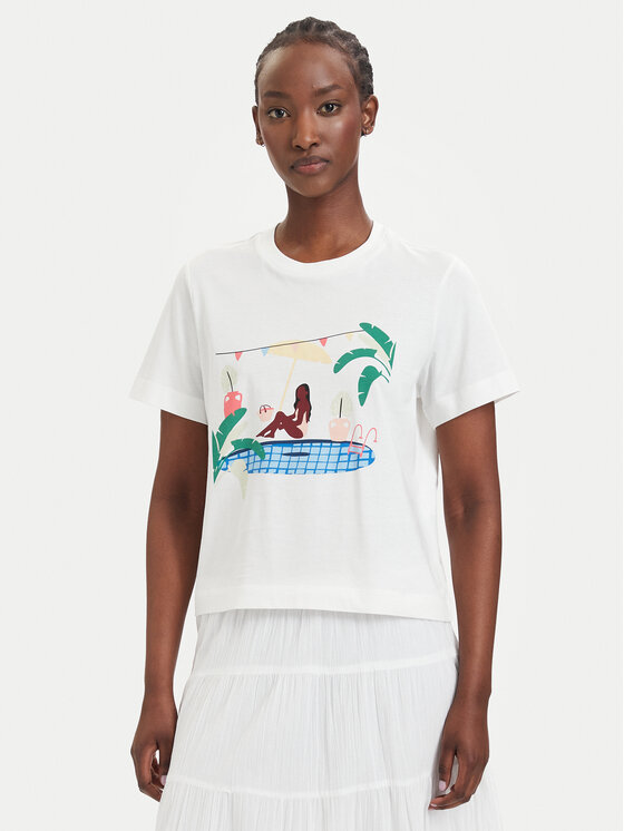 Vero Moda Tricou Emily 10344804 Alb Regular Fit
