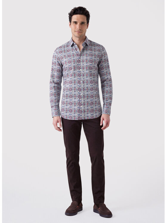 Pako Lorente Pako Lorente Koszula P26WF-1X-008 Bordowy Slim Fit