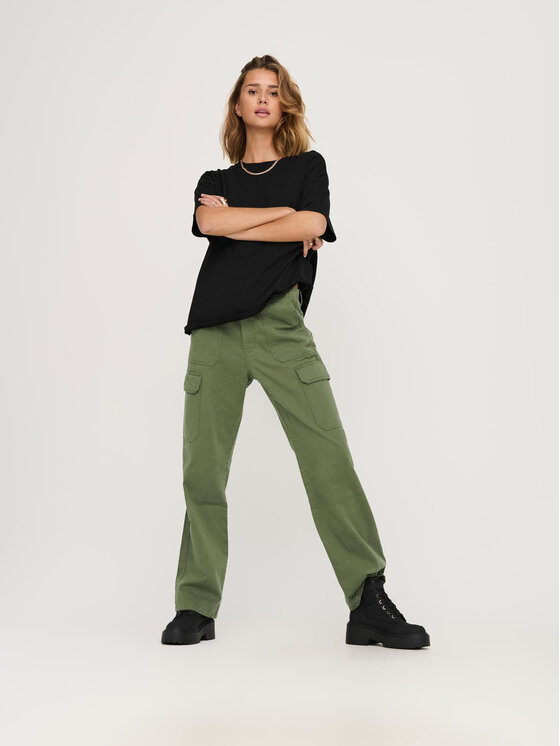 ONLY ONLY Stoffhose 15300976 Grün Loose Fit