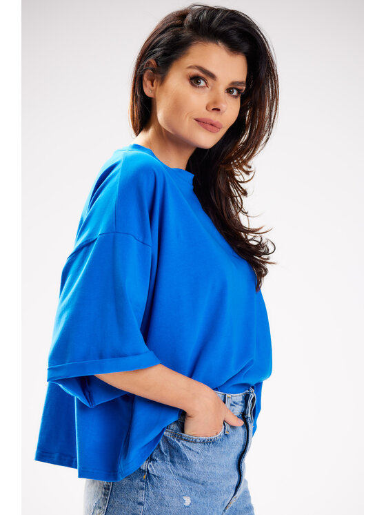 Infinite You Infinite You Bluzka M265 Niebieski Basic Fit