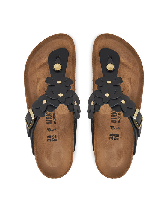 Birkenstock Birkenstock Infradito Gizeh Flowers 1026719 Nero
