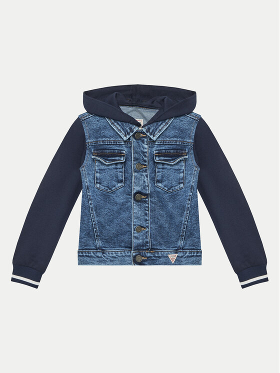 Guess Guess Džinsinė striukė N5GL00 D5NK0 Tamsiai mėlyna Regular Fit