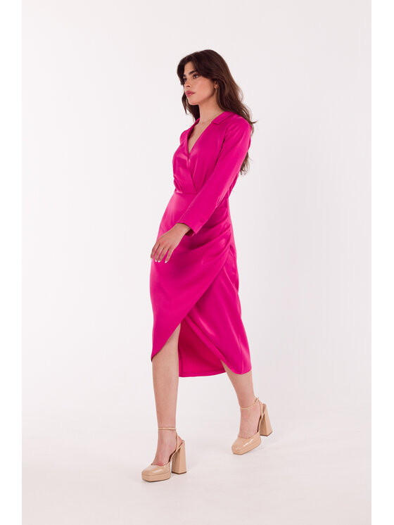 Makover Makover Sukienka codzienna K172 Różowy Modern Fit