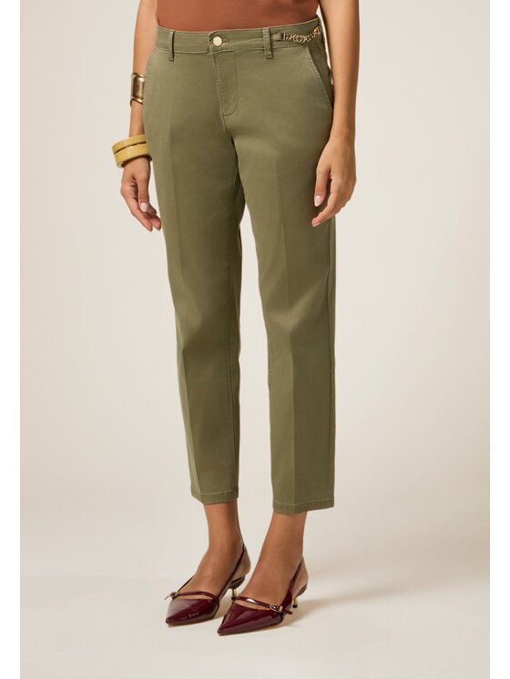 Oltre Oltre Pantaloni di tessuto P722R008636N035 Verde Regular Fit