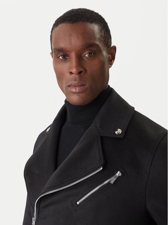 KARL LAGERFELD KARL LAGERFELD Vlněný kabát 455015 554751 Černá Regular Fit