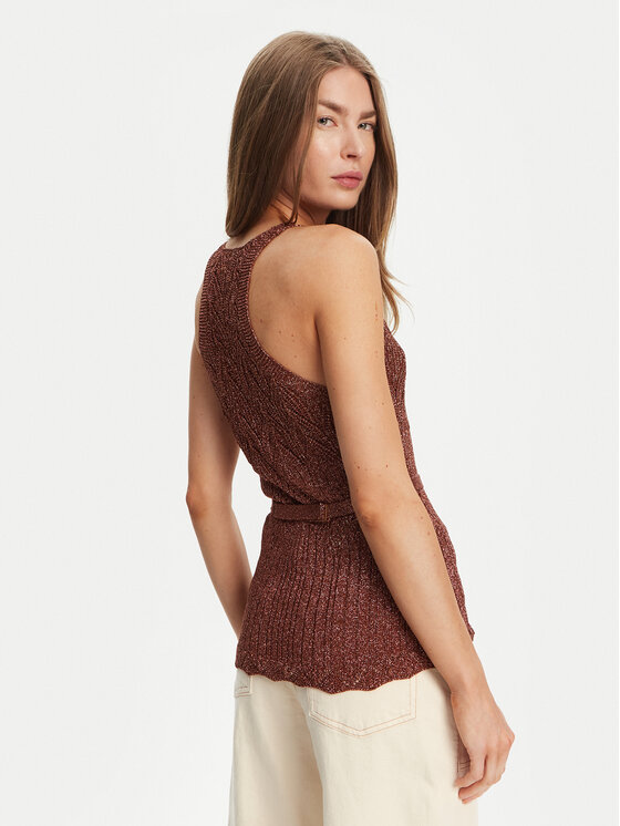 TWINSET TWINSET Top 251TT3195 Smeđa Slim Fit