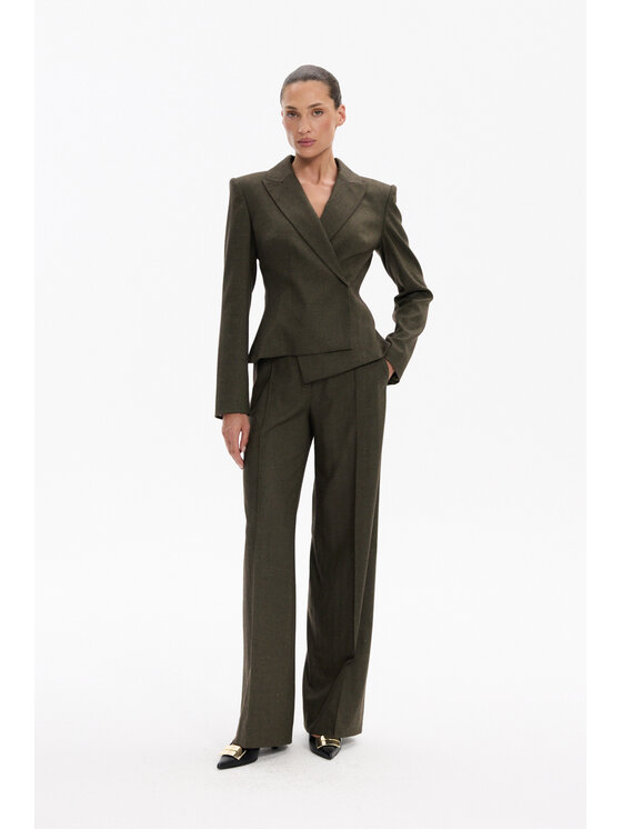 Deni Cler Milano Deni Cler Milano Spodnie materiałowe W-DC-5253-F5-D4-49-1 Khaki Loose Leg