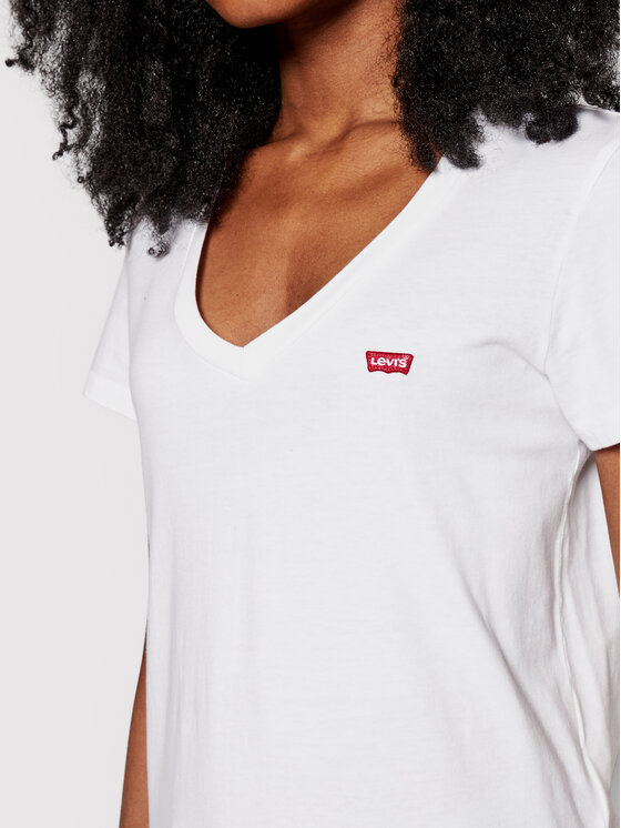 Levi's® Levi's® Тишърт Perfect V-Neck Tee 85341-0002 Бял Regular Fit