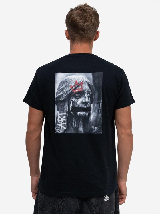 MyStars MyStars T-Shirt Koszulka Z Krótkim Rękawem Angel Anioł Czarny Regular Fit