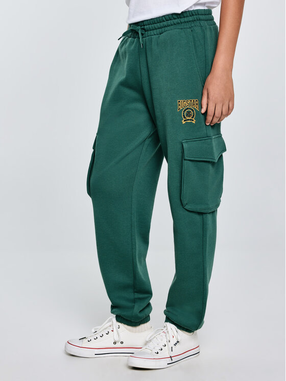 BIG STAR BIG STAR Spodnie dresowe CARGIR Zielony Basic Fit