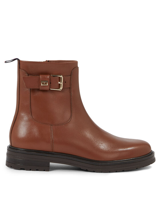 Tommy Hilfiger Tommy Hilfiger Μποτάκια Thermo Leather Belt Bootie FW0FW07479 Καφέ