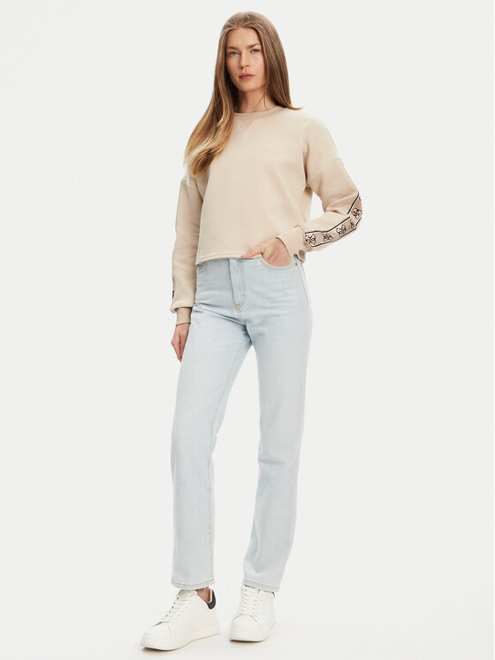 Guess Guess Bluza V3BQ16 KB3P2 Beżowy Regular Fit
