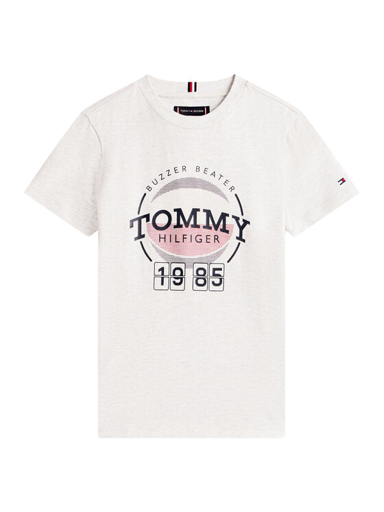 Tommy Hilfiger Tommy Hilfiger Majica Basketball Graphic KB0KB10277 D Svetlo siva Regular Fit