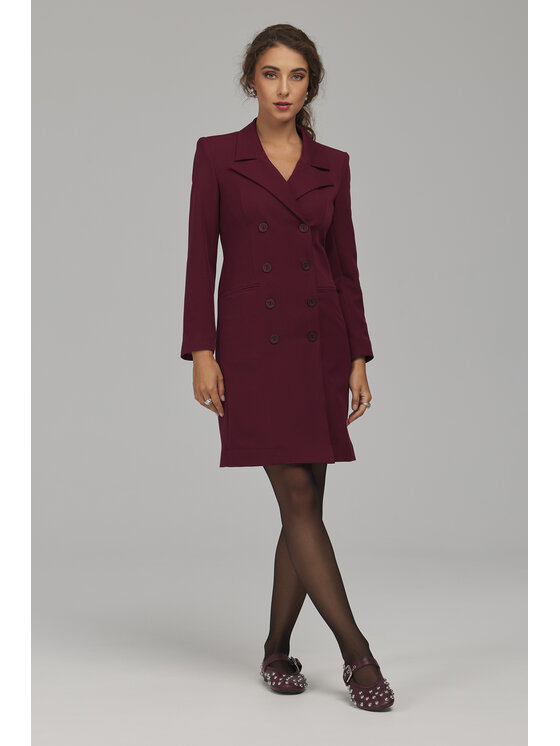 NIFE NIFE Večerní šaty S299 Bordó Fitted Fit