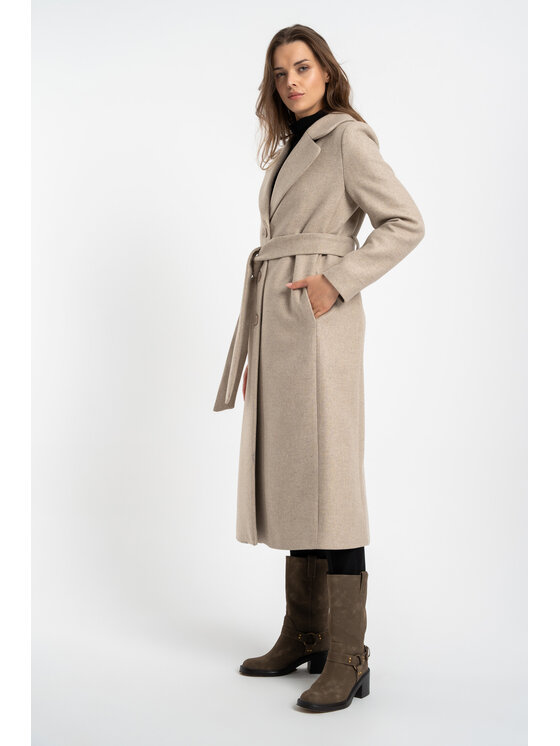 CLICK CLICK Płaszcz zimowy 70-0025 Beżowy Regular Fit