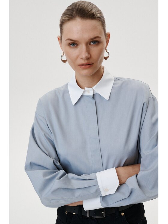 MARI PRETI MARI PRETI Camicia Nebbia Grigio Regular Fit