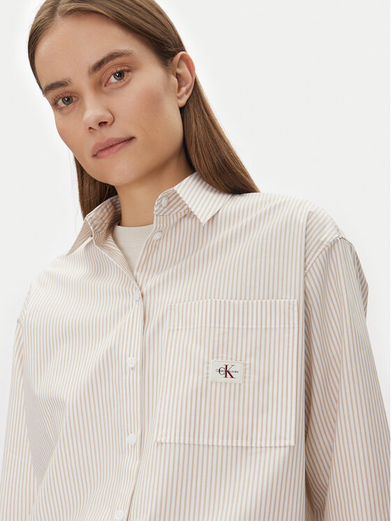 Calvin Klein Jeans Calvin Klein Jeans Marškiniai J20J224436 Smėlio Relaxed Fit