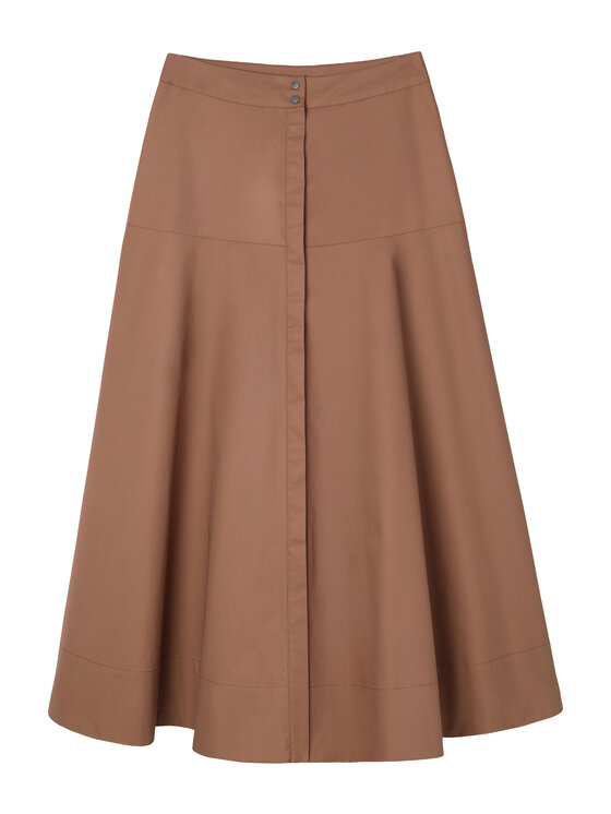 TATUUM Tatuum Midi sukně TRAKO 1 Hnědá Flare Fit