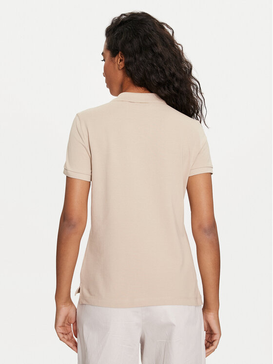 Gant Gant Тениска с яка и копчета Shield 4200870 Бежов Slim Fit