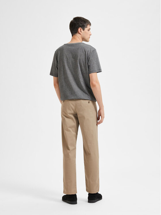 Selected Homme Selected Homme Kalhoty z materiálu New 16087665 Béžová Regular Fit