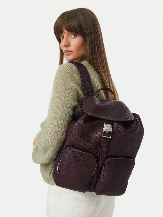 Calvin Klein Раница Weebbing Strap Flap Backpack LV04F3645G Бордо
