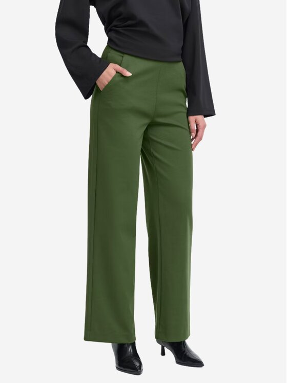 ICHI ICHI Pantaloni da donna Pantalone ihkate wide pa2 Verde Regular Fit