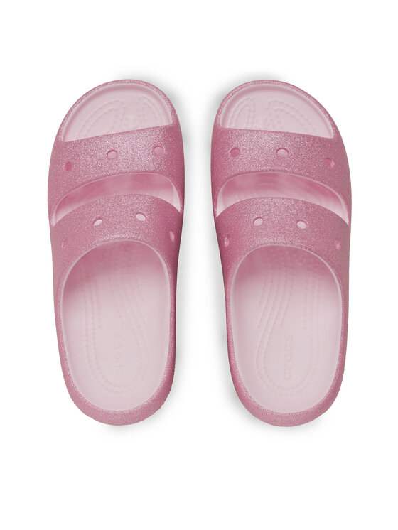 Crocs Crocs Klapki Classic Glitter Sandal v2 K 209705 Różowy