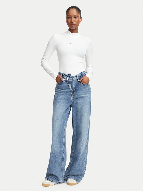 Guess Jeans Guess Jeans Блузка W6BP06 K5471 Білий Slim Fit