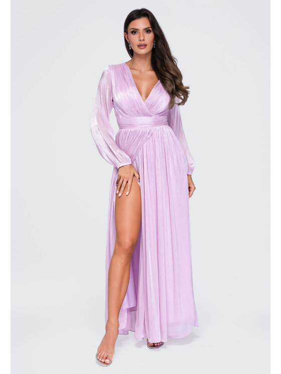 Ombre Ombre Sukienka wieczorowa LA-OM-DLR418 Fioletowy Regular Fit