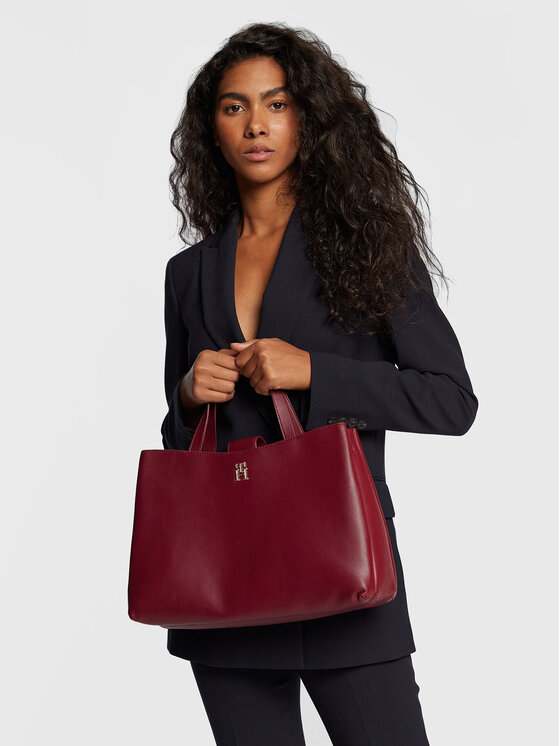 Tommy Hilfiger Tommy Hilfiger Käekott Tommy Life Satchel AW0AW13409 Bordoopunane