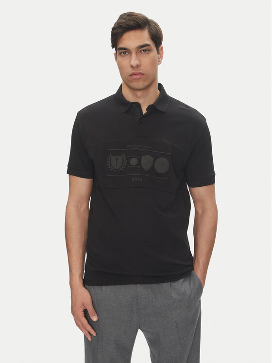 BOSS BOSS Tricou polo Percy Heritage 50538111 Negru Relaxed Fit