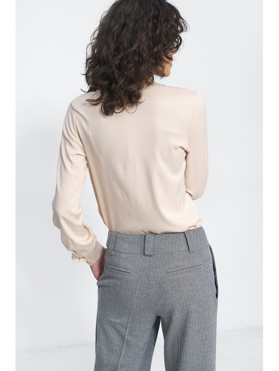 NIFE NIFE Kalhoty z materiálu SD82 Černá Wide Leg