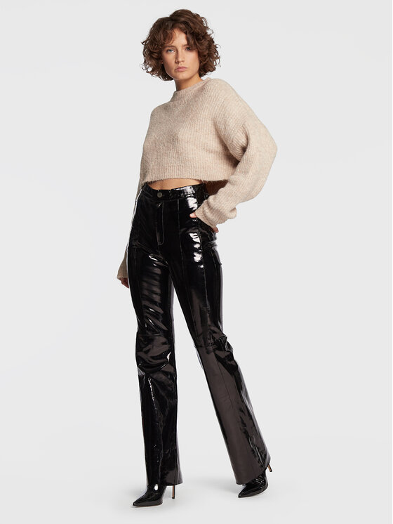 Gestuz Gestuz Шкіряні штани Gocha 10906553 Чорний Wide Leg