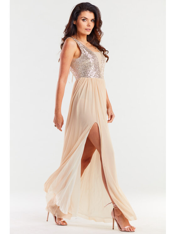 Awama Awama Abito da sera A486 Beige Basic Fit