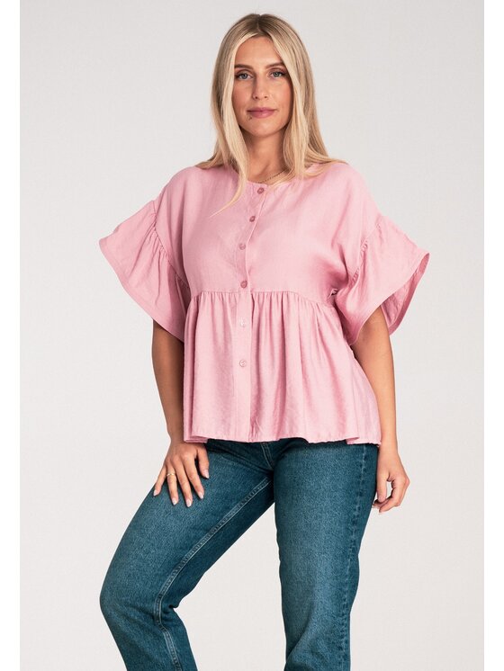 FIGL FIGL Bluzka M1211 Różowy Regular Fit