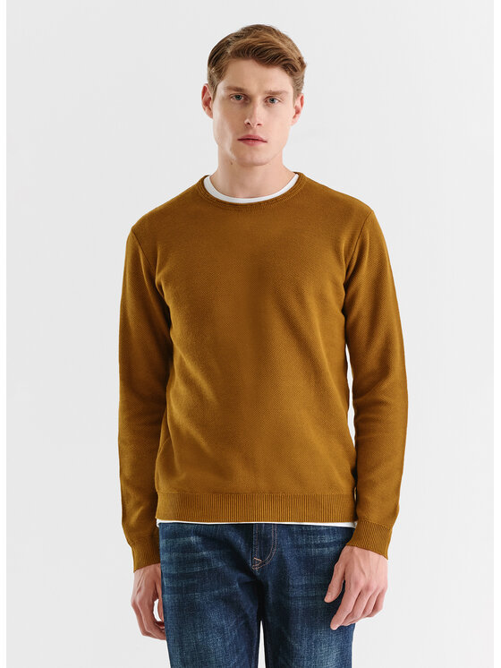 Pako Lorente Pako Lorente Sweter P23WF-2X-013 Khaki Classic Fit