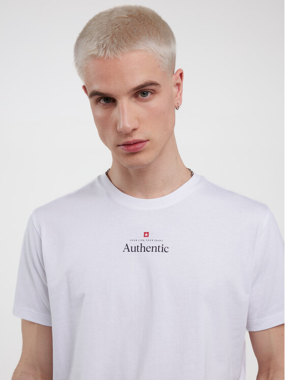 BIG STAR BIG STAR T-Shirt TECHMUNEN Biały Basic Fit